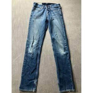 Hollister Mens Straight Leg Button Fly Medium Wash Blue Denim Jeans W28 L34